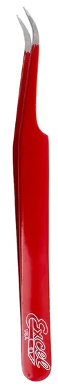 Excel - Slant Point Tweezers - Red (4.5")