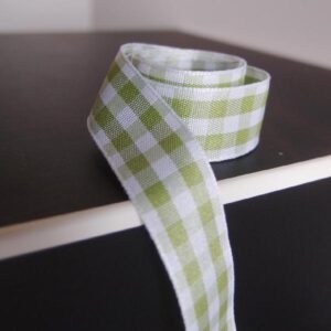 Gingham Ribbon - Checker Mint/White (5/8" x 45')