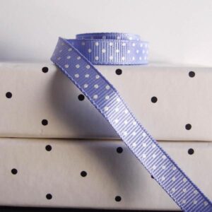 Grosgrain Ribbon - Iris with Swiss Dots (3/8" x 75')
