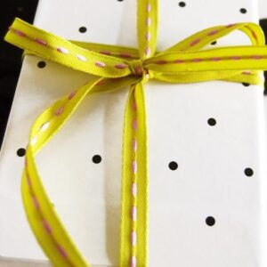 Mini Stitched Ribbon - Lime/Mauve (1/4" x 75')