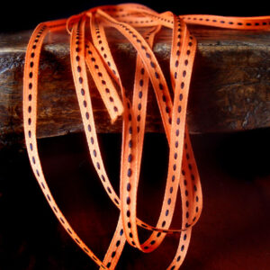 Mini Stitched Ribbon - Orange/Black (1/4" x 75')