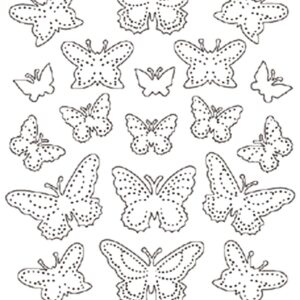 Peel-Off Glitter Stickers - Silver - Butterfly
