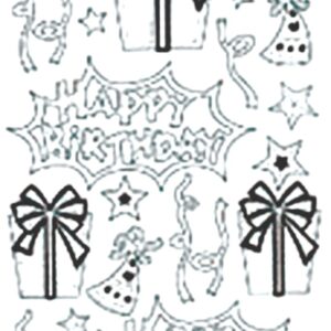 Peel-Off Glitter Stickers - Gold - Birthday