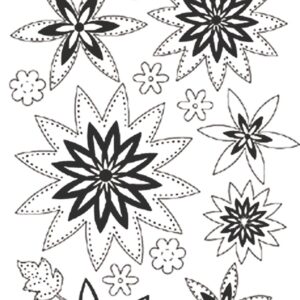 Peel-Off Glitter Stickers - Silver - Leaf
