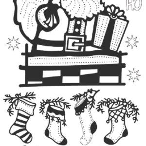 Peel-Off Glitter Stickers - Silver - Santa