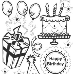 Peel-Off Glitter Stickers - Gold - Birthday