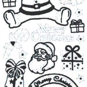 Peel-Off Glitter Stickers - Gold - Santa
