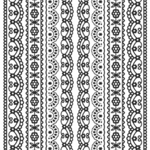 Peel-Off Glitter Stickers - Silver - Lace