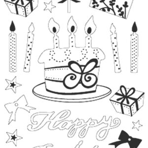 Peel-Off Glitter Stickers - Gold - Birthday