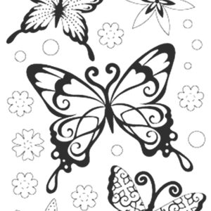 Peel-Off Glitter Stickers - Silver - Butterfly