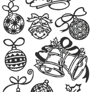 Peel-Off Stickers - Silver - Merry Christmas; Bells & Bulbs
