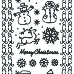 Peel-Off Stickers - Gold - Snowman