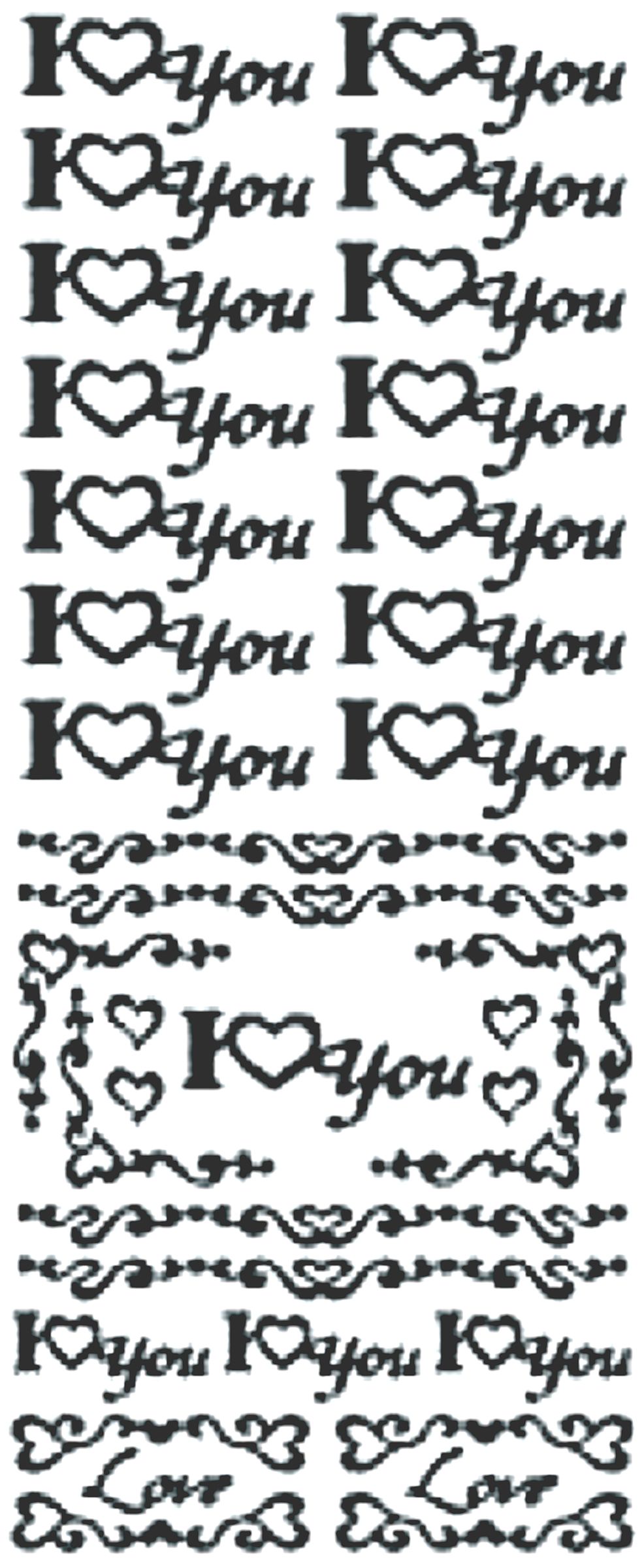 Peel-Off Stickers - Silver - Valentine's Day