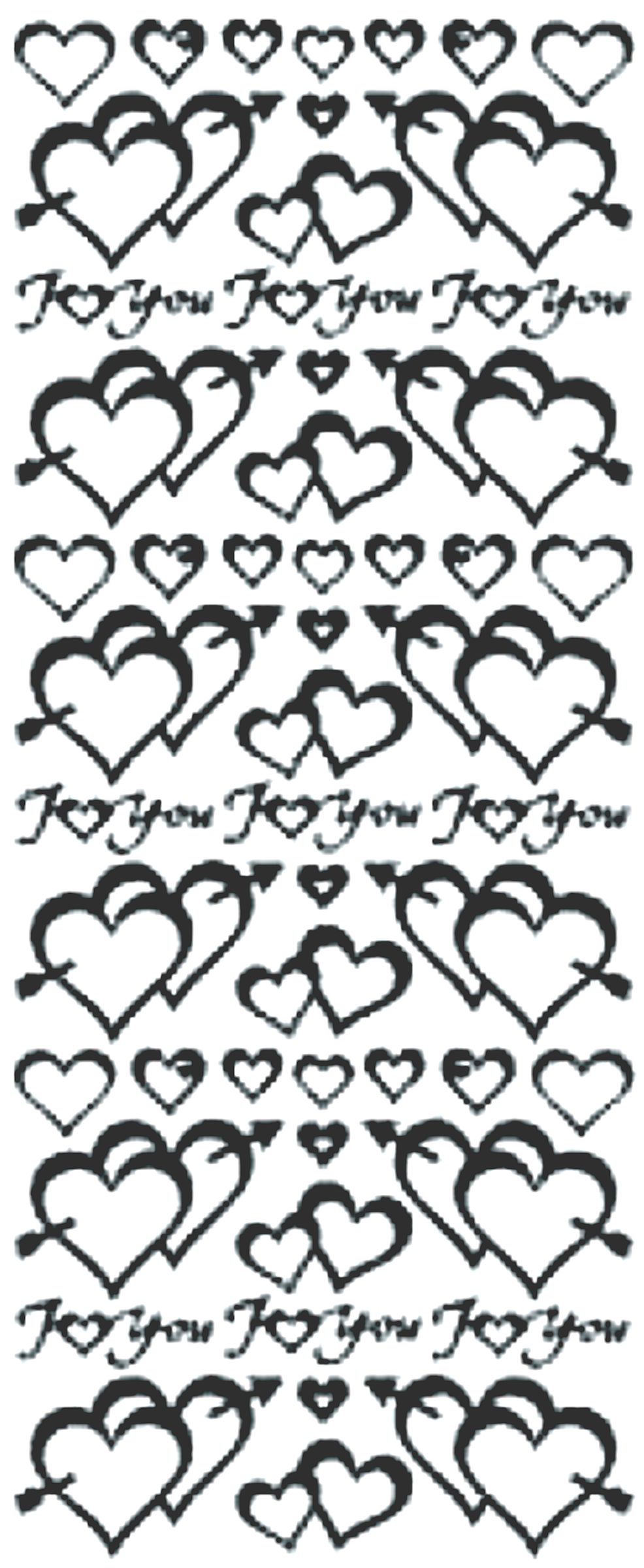 Peel-Off Stickers - Silver - Valentine's Day