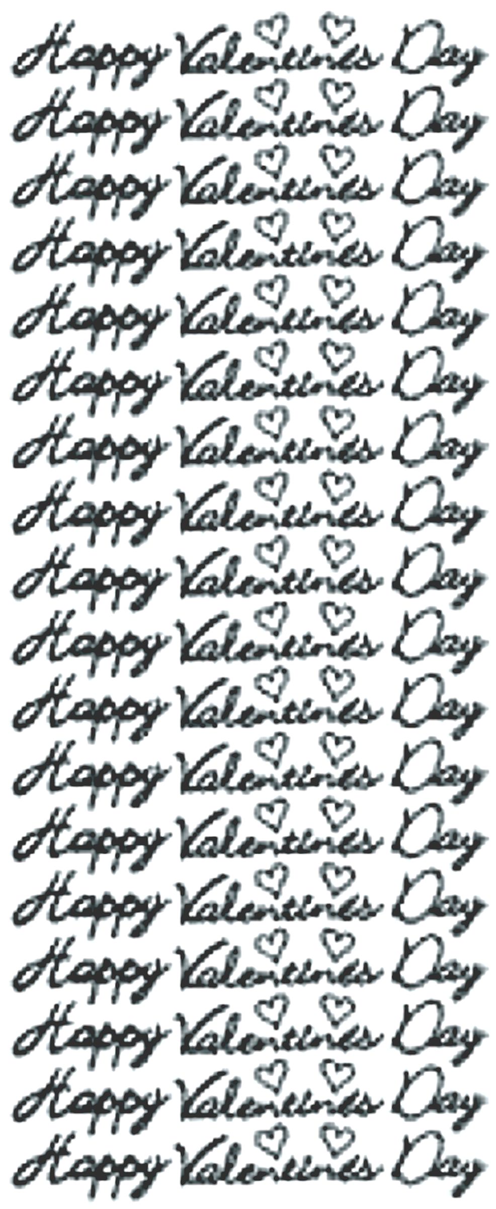 Peel-Off Stickers - Silver - Valentine's Day