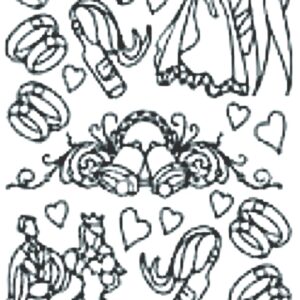Peel-Off Stickers - Silver - Wedding