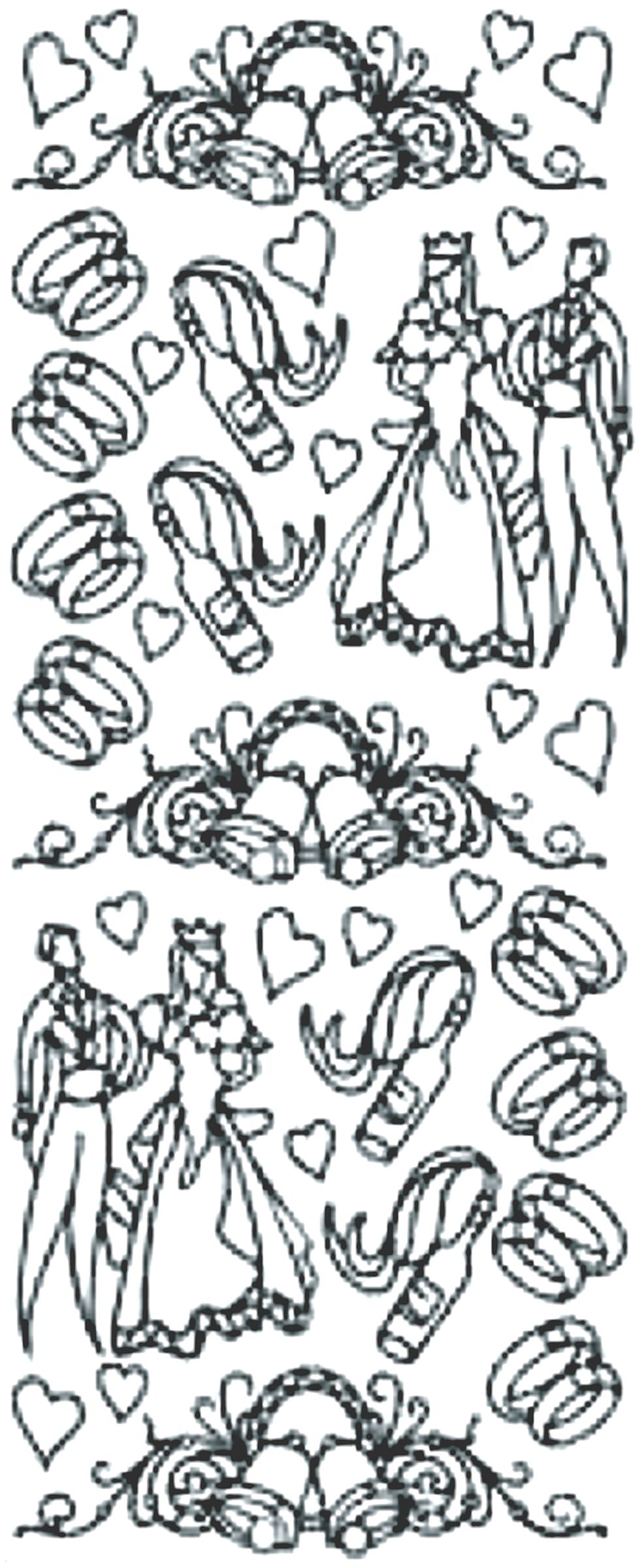 Peel-Off Stickers - Silver - Wedding