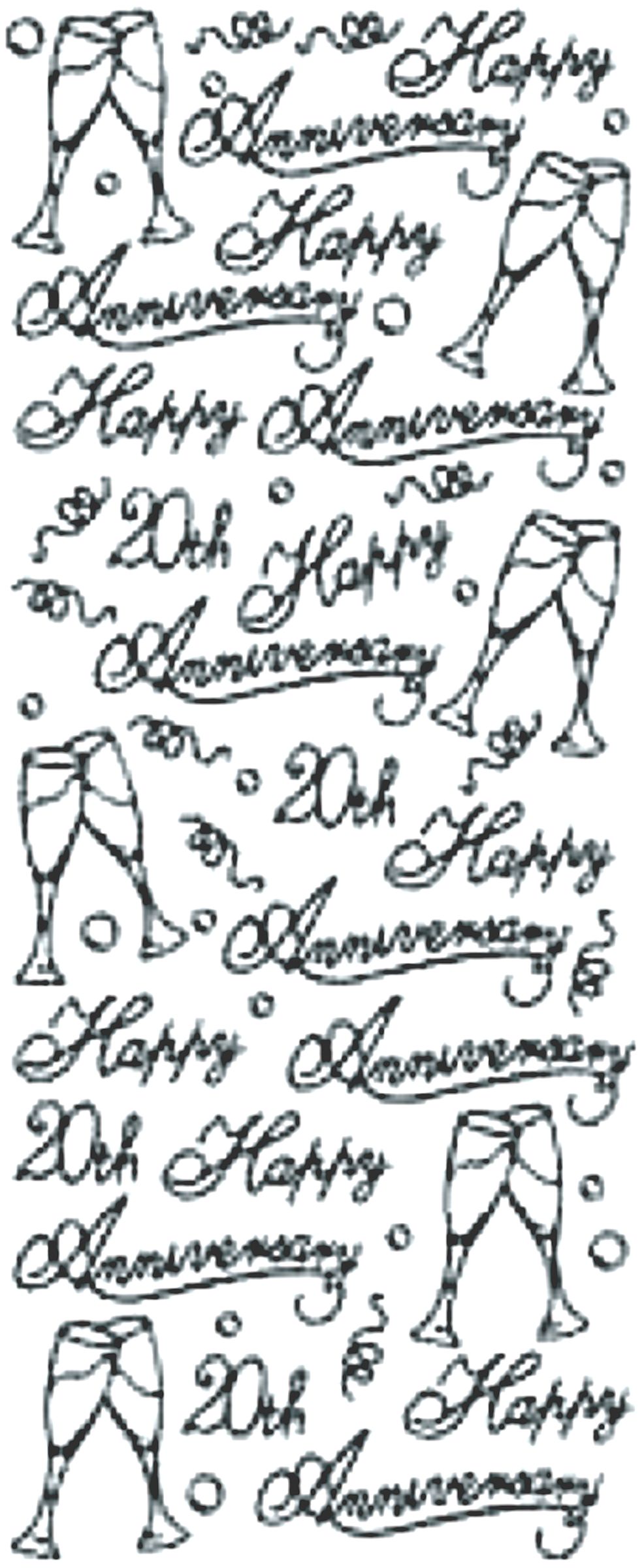 Peel-Off Stickers - Silver - Anniversary