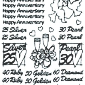 Peel-Off Stickers - Gold - Anniversary