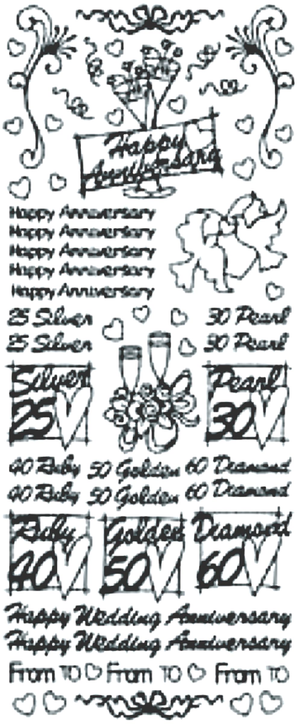 Peel-Off Stickers - Gold - Anniversary