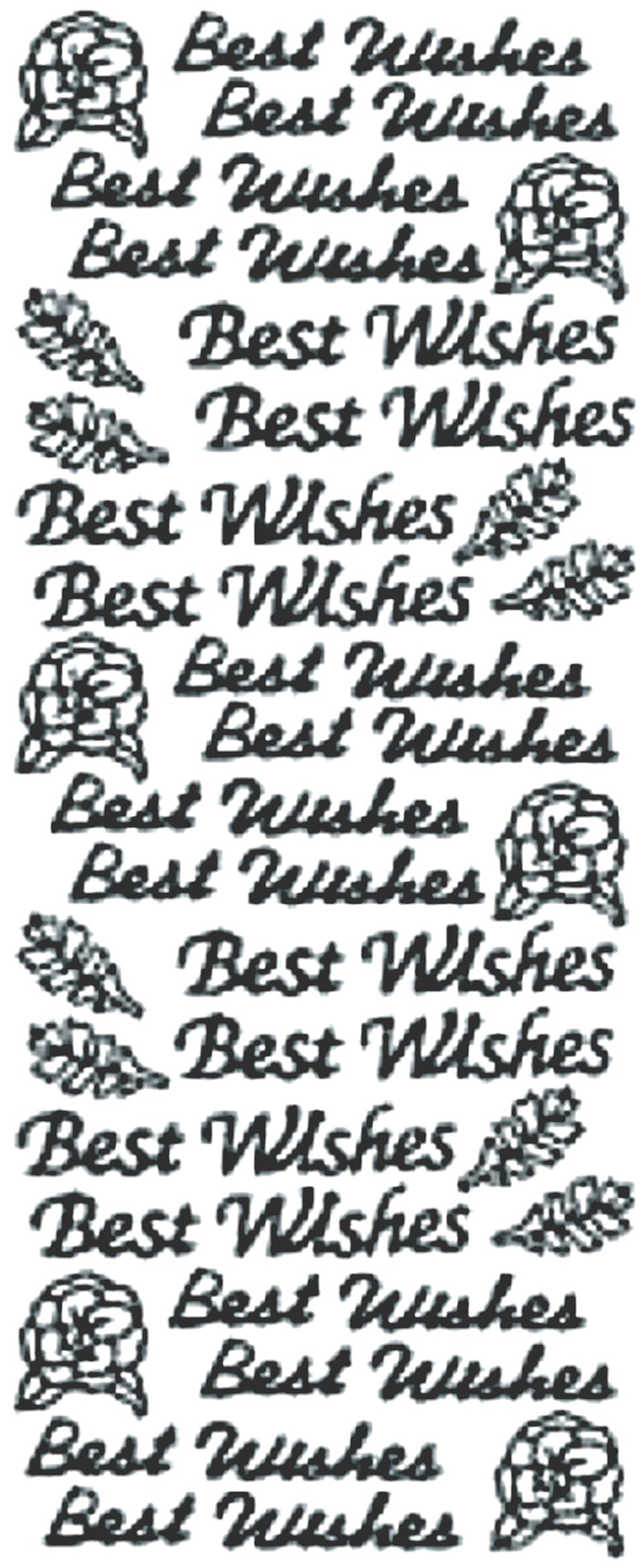 Peel-Off Stickers - Silver - Best Wishes