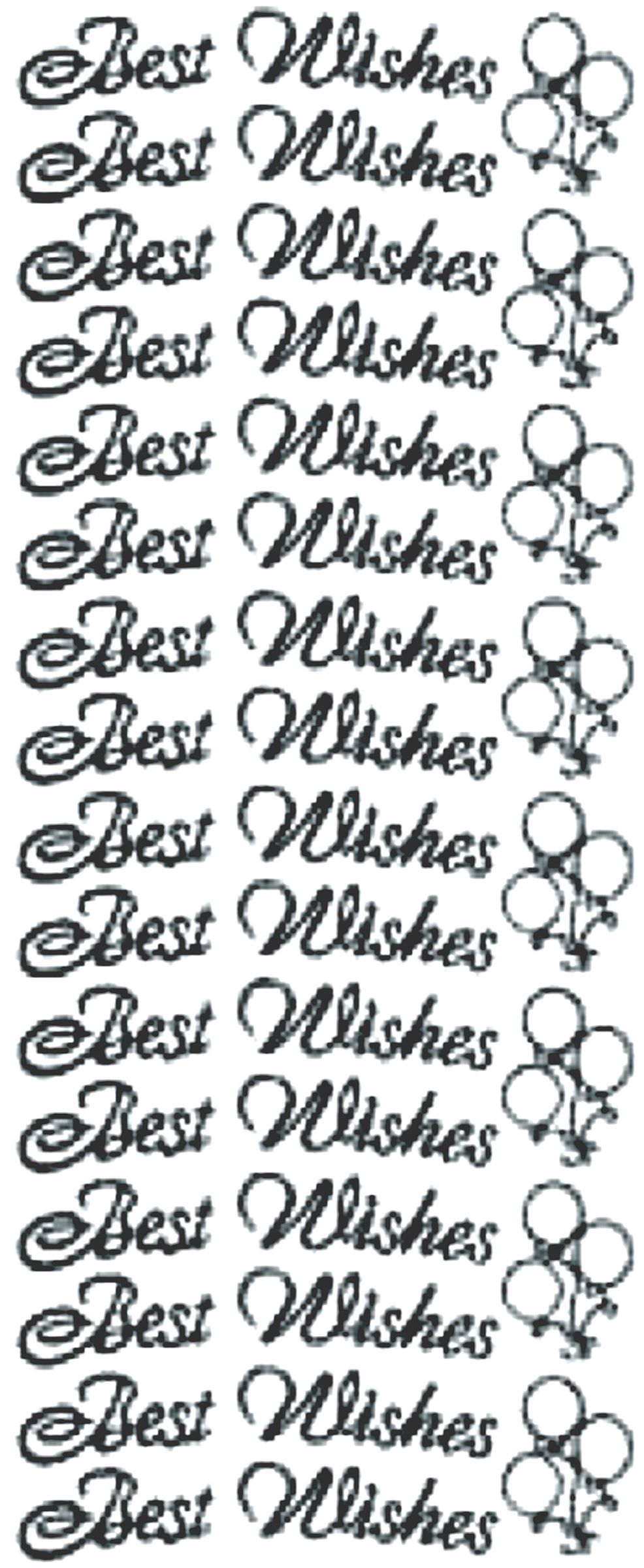 Peel-Off Stickers - Silver - Best Wishes