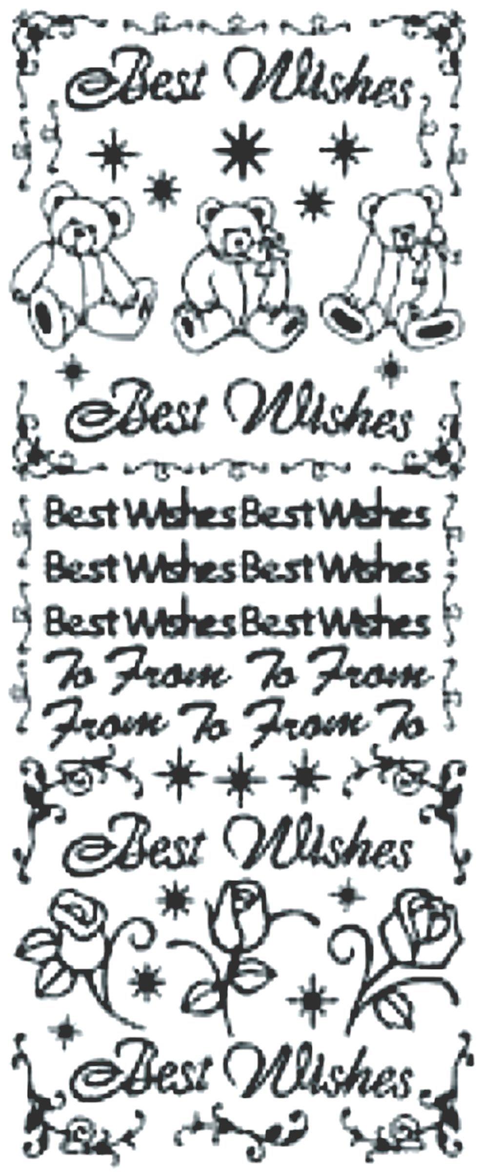 Peel-Off Stickers - Silver - Best Wishes