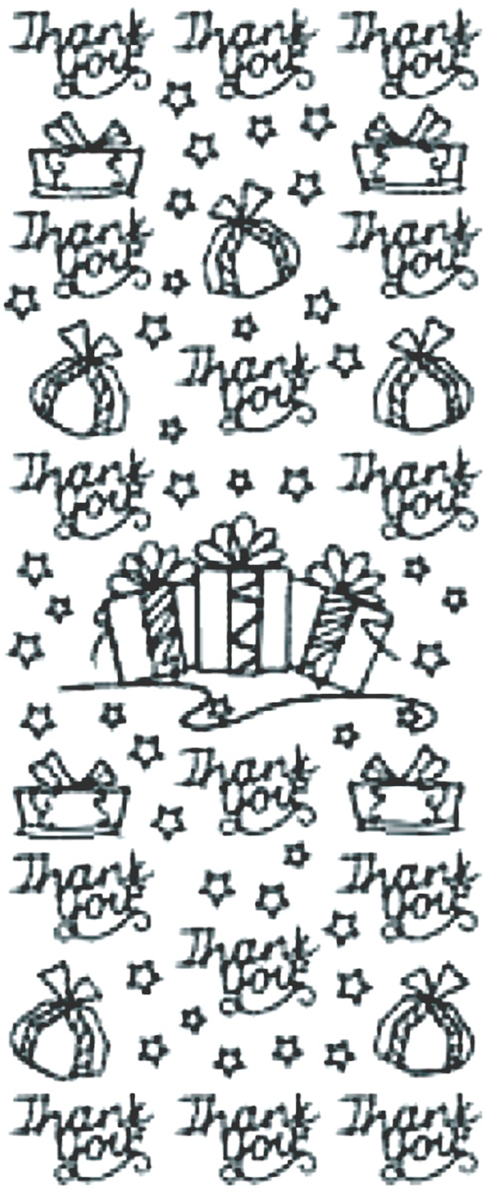 Peel-Off Stickers - Gold - Thank You