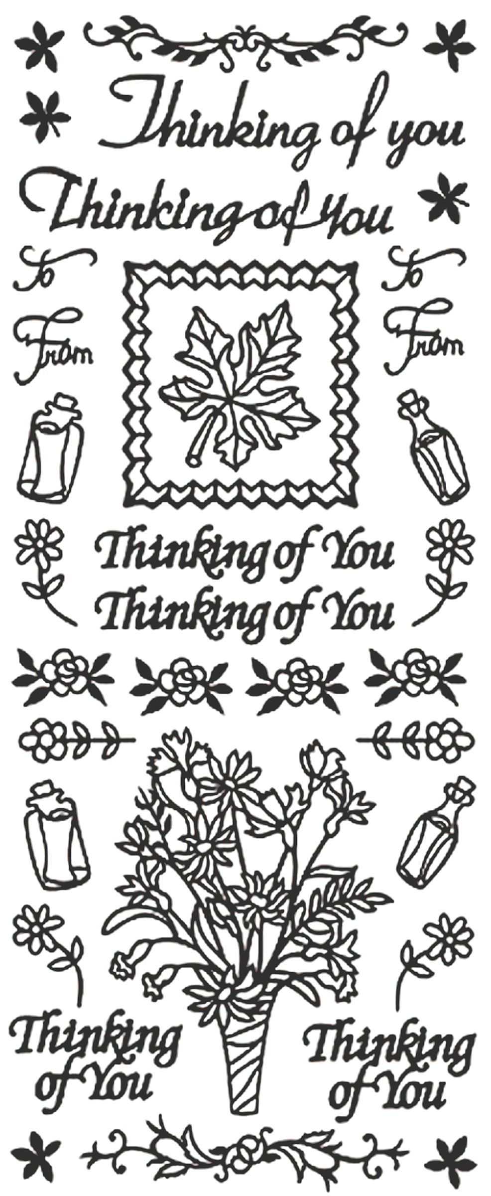 Peel-Off Stickers - Silver - Thinking of You