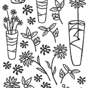 Peel-Off Stickers - Gold - Floral