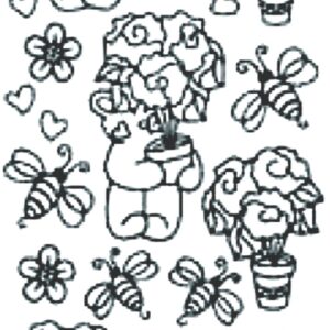 Peel-Off Stickers - Gold - Floral