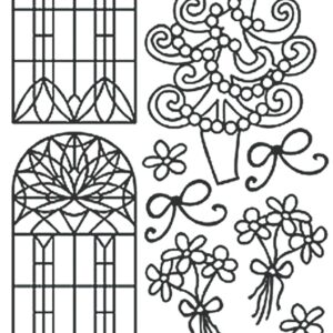 Peel-Off Stickers - Gold - Floral