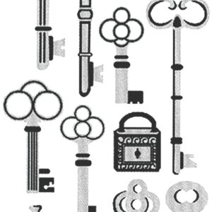 Peel-Off Scrapbooking Stickers - Gold - Keys