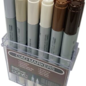 Copic - Ciao - Alcohol Marker - Shades of Chocolate (12 Pieces)