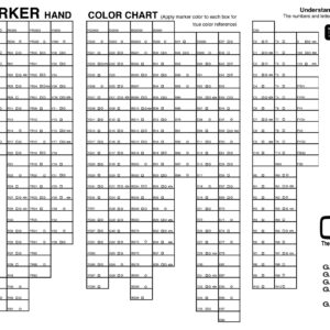 Copic - Marker Hand Color Chart (11" x 17")