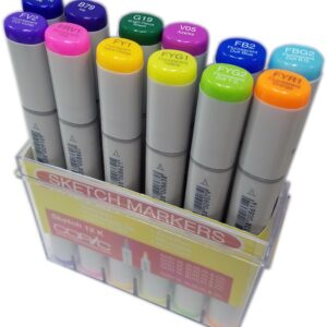Copic - Sketch - Alcohol Marker - Set - Fluorescent & Spice (12 Pieces)