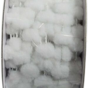 Pom-Pom Ribbon - White (3/8" x 75')