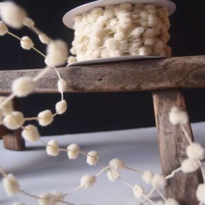 Pom-Pom Ribbon - Cream (3/8" x 75')
