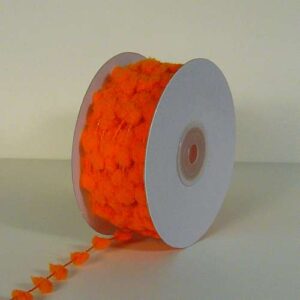 Pom-Pom Ribbon - Orange (3/8" x 75')