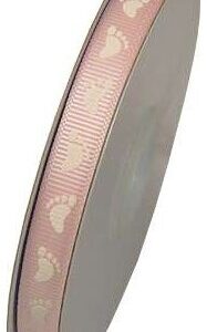 Baby Patterned Ribbon - Pink Feet (3/8" x 75')