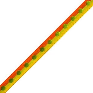Fun Dots Ribbon - Yellow/Royal Blue with Mint Dots (3/8" x 75')