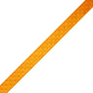 Organdy Dot Ribbon - Orange Sheer with Pink Swiss Dots (3/8" x 75')