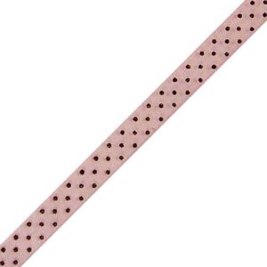 Organdy Dot Ribbon - Pink Sheer with Black Swiss Dots (3/8" x 75')