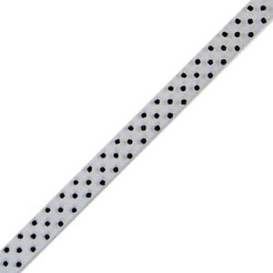 Organdy Dot Ribbon - White Sheer with Black Swiss Dots (3/8" x 75')