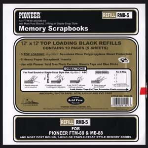 Pioneer - Top Loading Refill Sheet - Black (12" x 12")