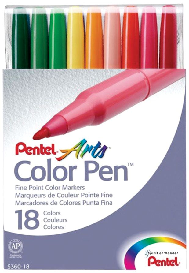 Pentel - Color Pen - Set (18 Pieces)