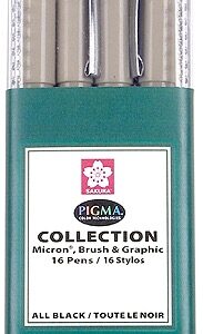 Sakura - Pigma Micron - All Black Set (16 Pieces)