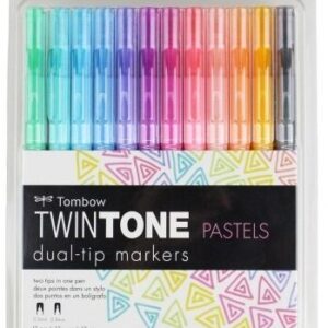 Tombow - Twintone - Dual-Tip Markers - Set - Pastels