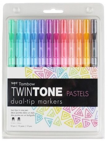 Tombow - Twintone - Dual-Tip Markers - Set - Pastels