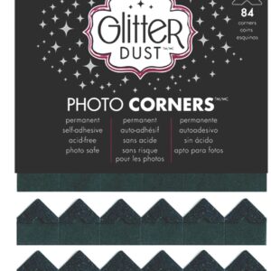 Therm-O-Web - Glitter Photo Corner - Black Nickel Glitter